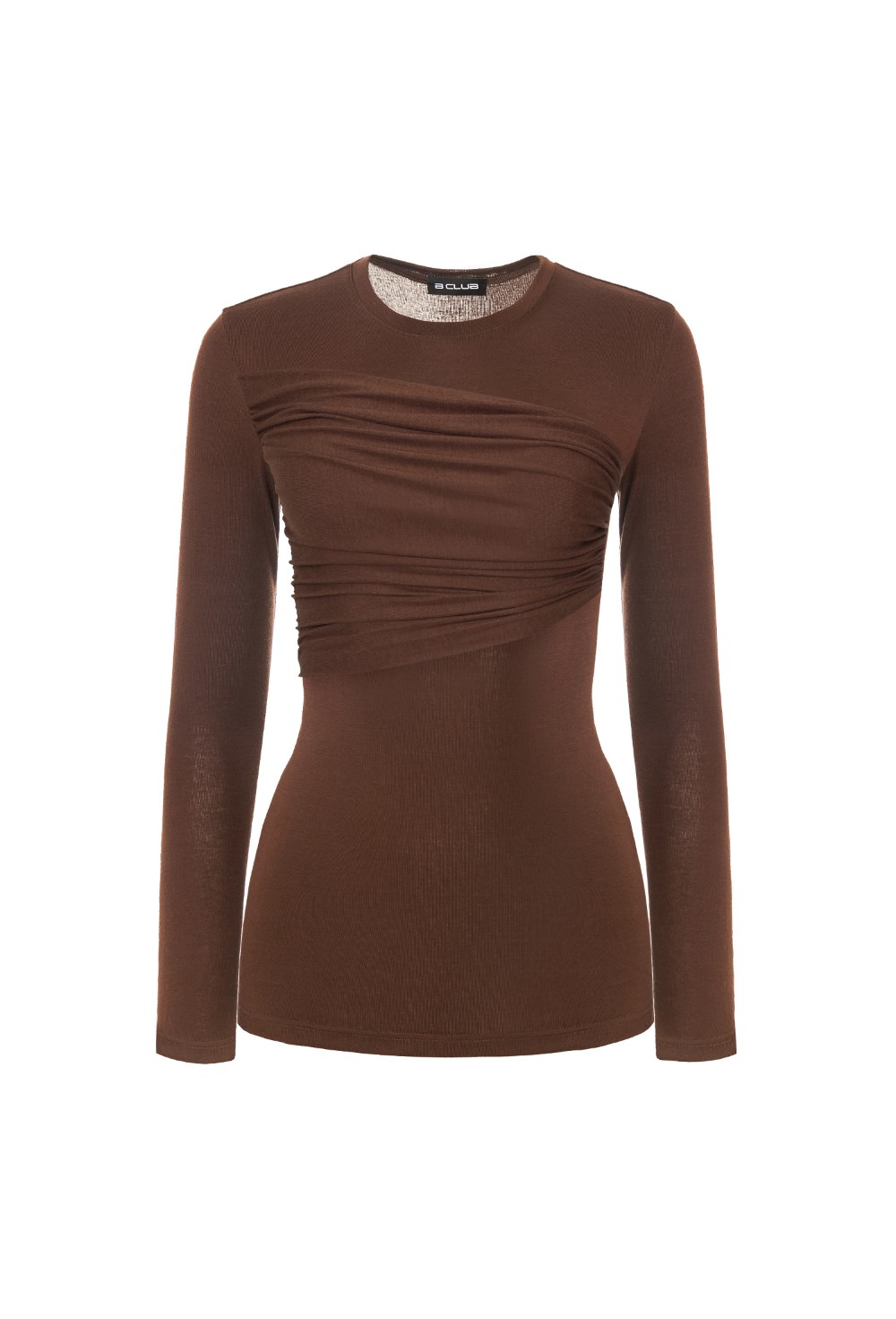 “Silhouette” Лонгслив с драпировкой на груди - фото 134513