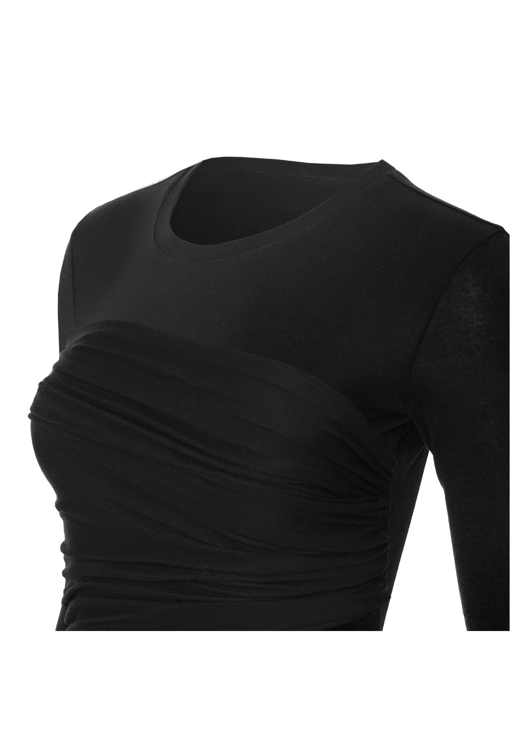 “Silhouette” Лонгслив с драпировкой на груди - фото 134521