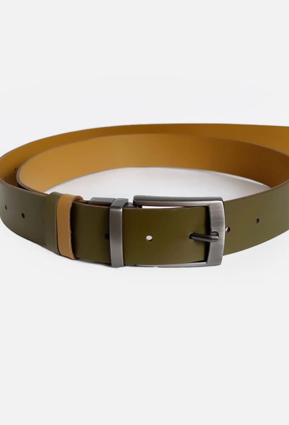 Ремень трансформер оливковый-горчичный - фото 136258