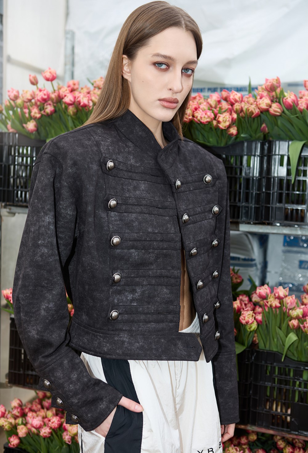 Жакет-доломан графитового цвета - фото 136665