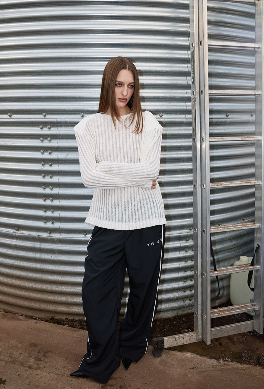 Лонгслив Лайт меттер молочного цвета - фото 136700