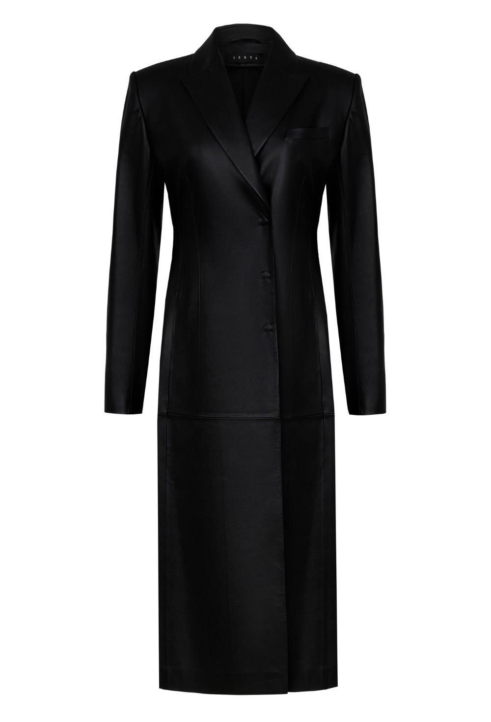 Пальто приталенное из кожи - фото 136958