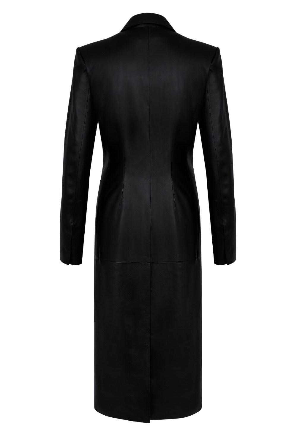 Пальто приталенное из кожи - фото 136961