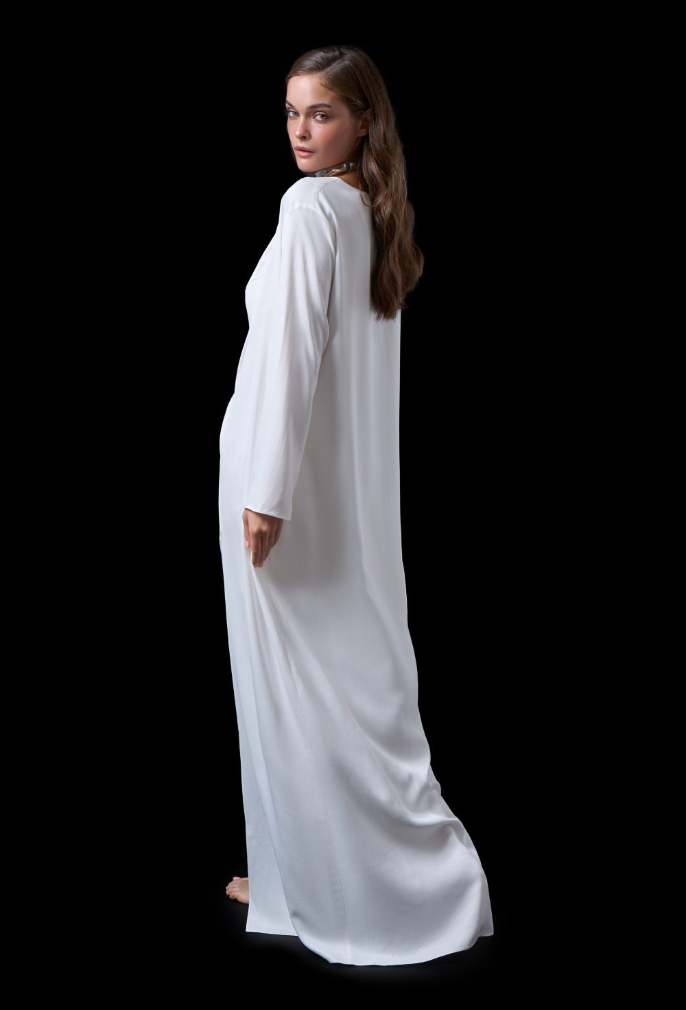 Белая накидка-кимоно - фото 137201