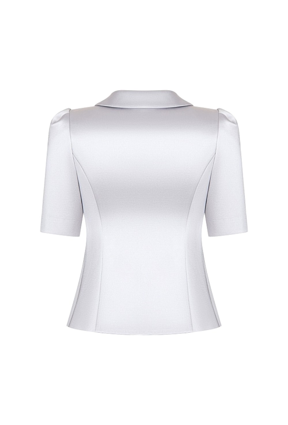 Жакет атласный серебро - фото 137307