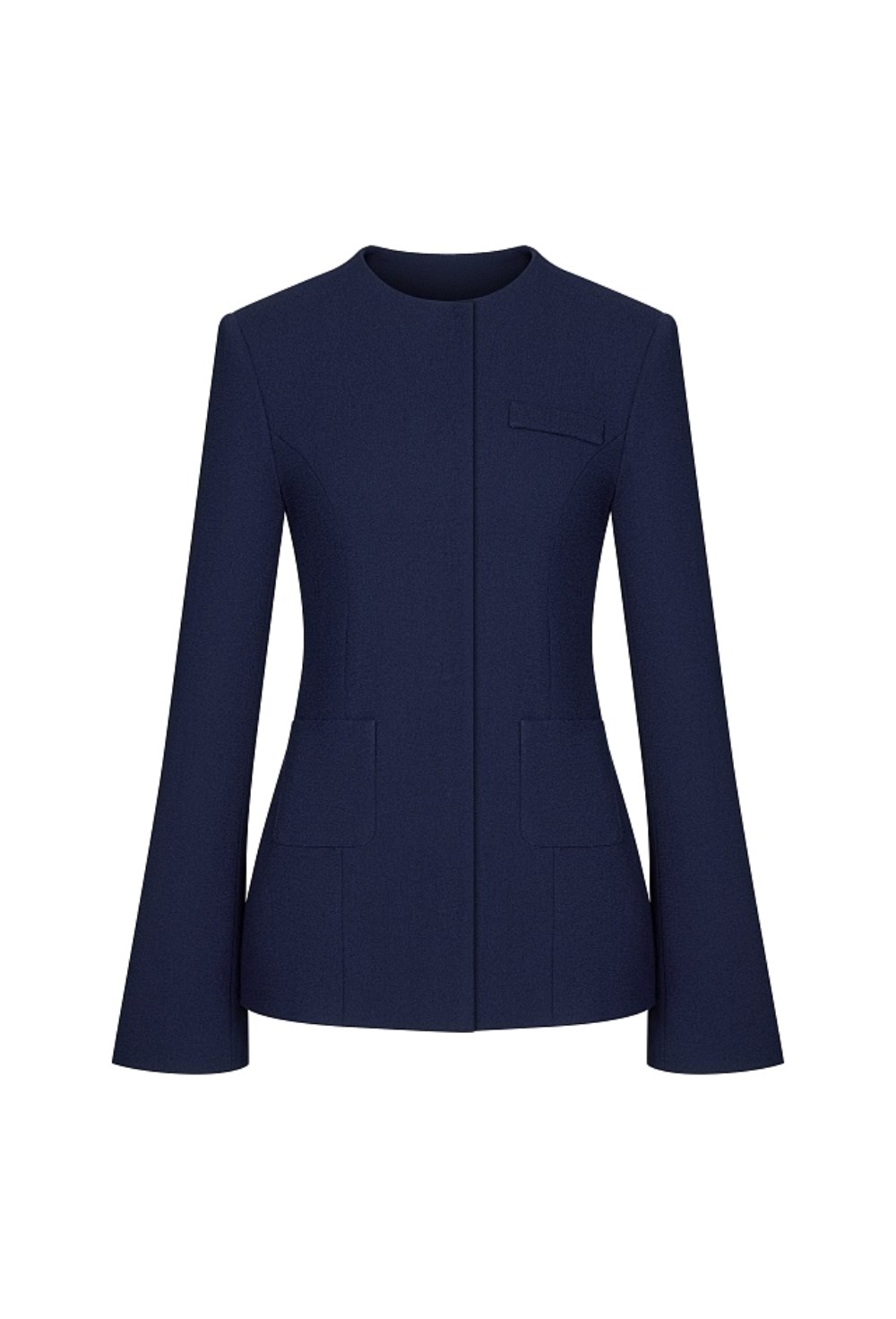 Жакет из креповой шерсти синий - фото 137320