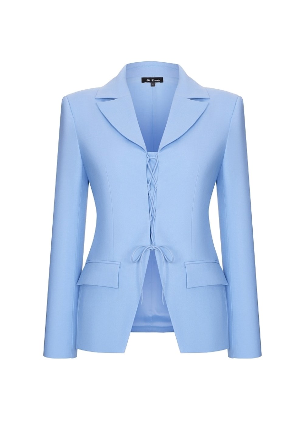 Жакет с завязками в небесно-голубом оттенке - фото 137340