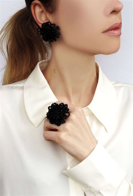 клипсы с горным хрусталем - фото 19966