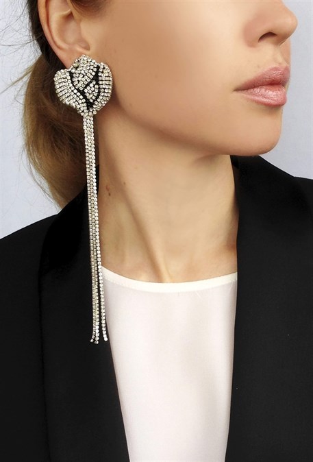 клипсы ассиметричная роза - фото 19972