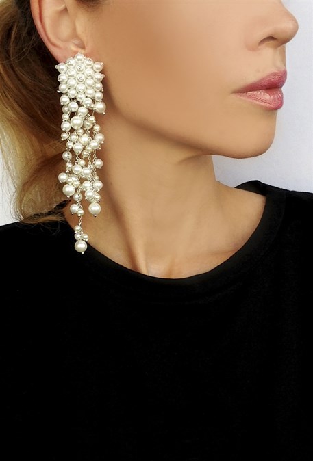 клипсы  гроздья жемчужные - фото 20069