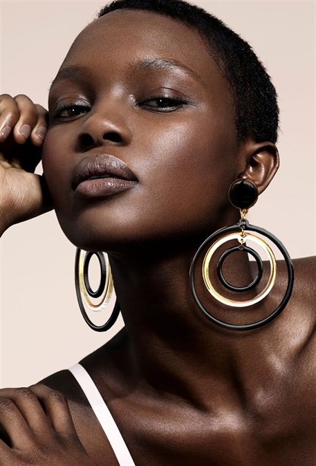 серьги кольца многоярусные - фото 20080