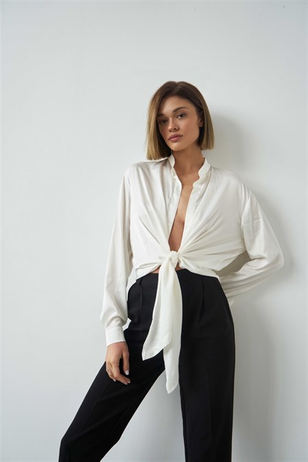 Рубашка с завязками - фото 20679
