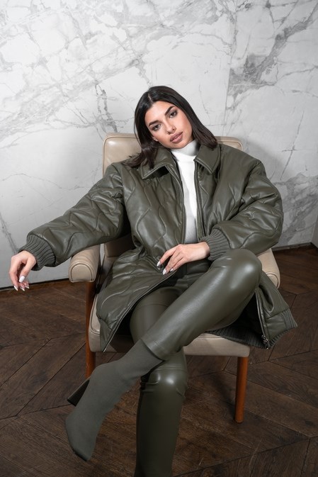 куртка хаки - фото 23222