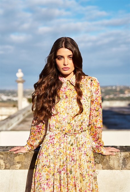 Платье шифоновое с отложным воротником - фото 26876