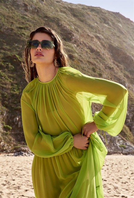 Платье шифоновое с завязками - фото 26878