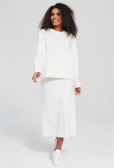 Юбка миди с разрезом - фото 30102