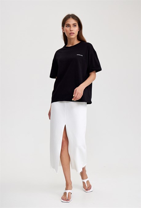 Юбка миди с разрезом - фото 30105