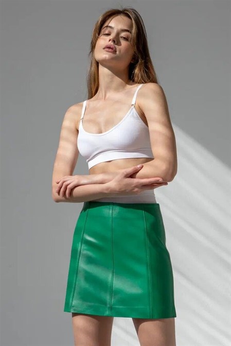 Кожаная юбка - фото 31647