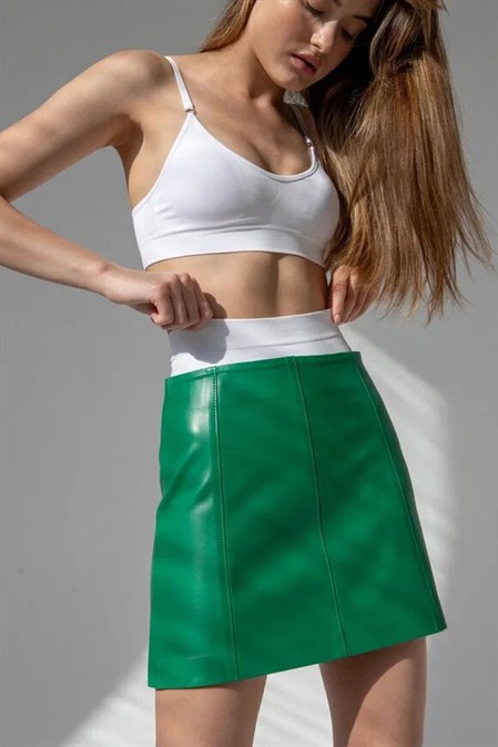 Кожаная юбка - фото 31648