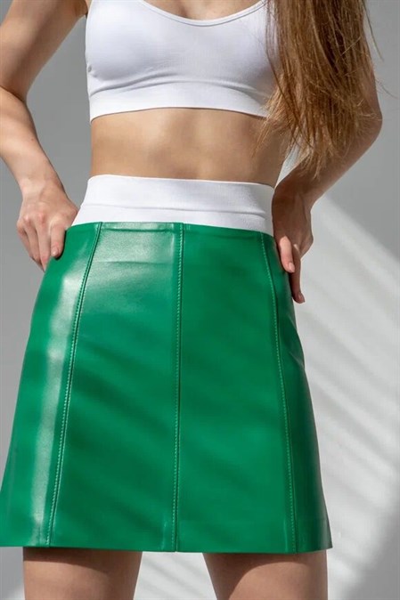 Кожаная юбка - фото 31649