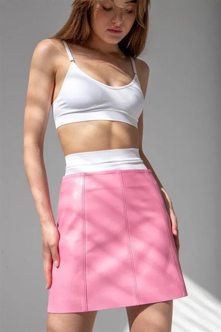 Кожаная юбка - фото 31658