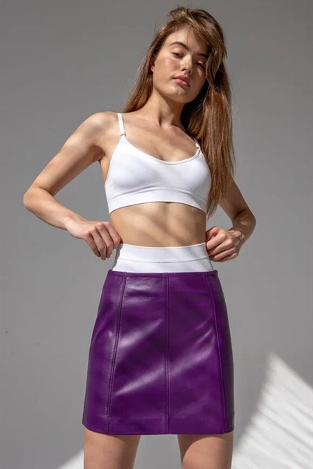 Кожаная юбка - фото 31661