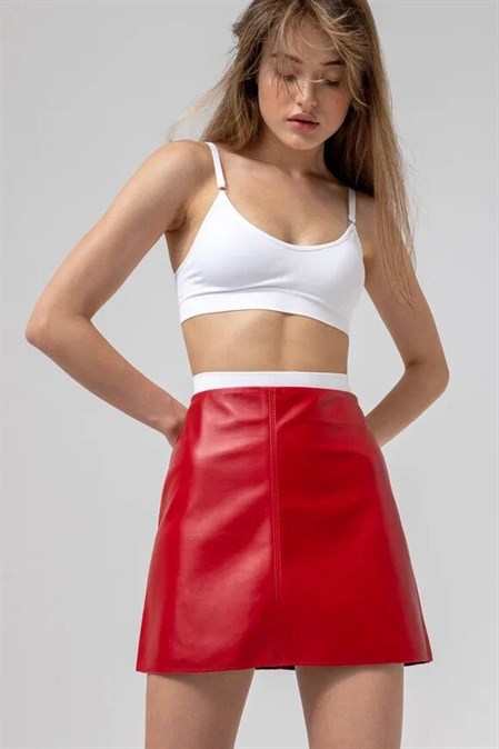 Кожаная юбка - фото 31684