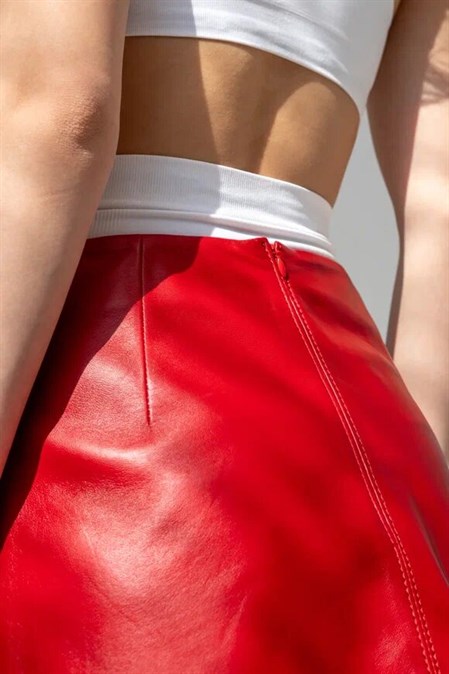 Кожаная юбка - фото 31686