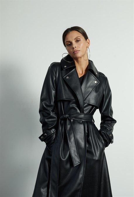 Тренч экокожа - фото 33268