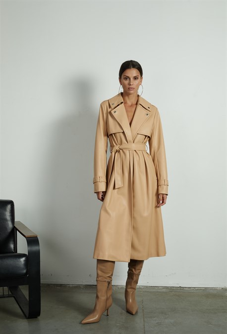 Тренч экокожа - фото 33270