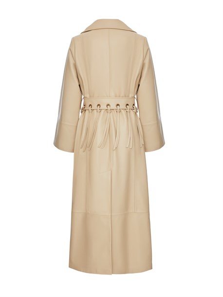 кожаный плащ с поясом - фото 33582