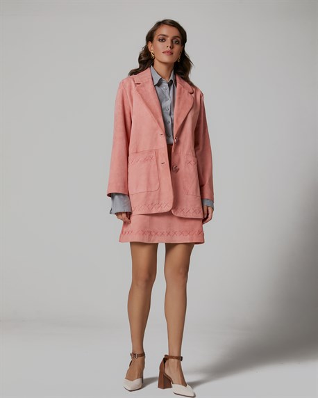 замшевый жакет блуза - фото 33601