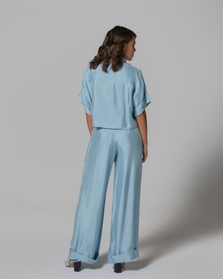 прямые брюки с отворотами - фото 33662