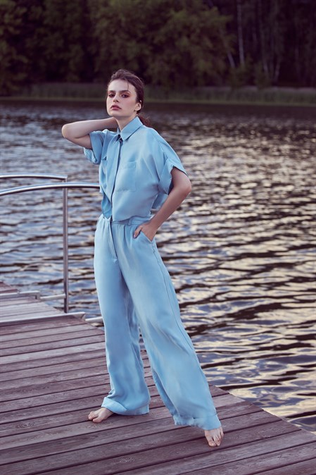 прямые брюки с отворотами - фото 33663