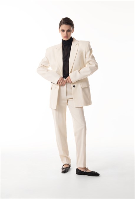 Брюки slim v milk - фото 36209