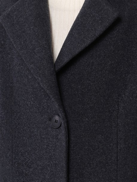 Шерстяное полупальто СЕРЫЙ ДЫМ - фото 37497