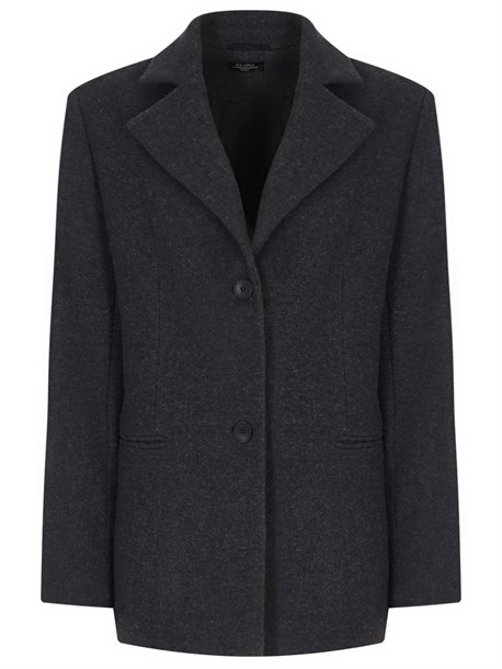 Шерстяное полупальто СЕРЫЙ ДЫМ - фото 37499