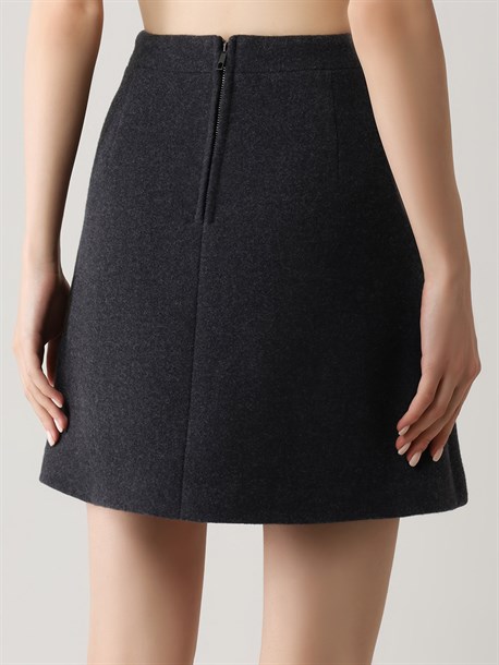 Юбка шерстяная СЕРЫЙ ДЫМ - фото 37501