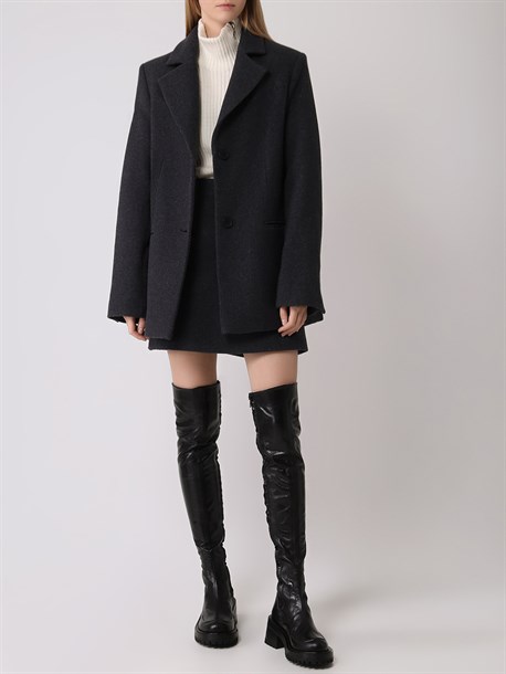 Юбка шерстяная СЕРЫЙ ДЫМ - фото 37502