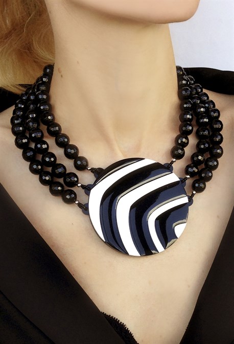 Колье с натуральным агатом - фото 37614