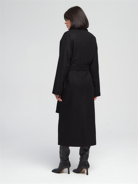 Пальто с поясом - фото 40015