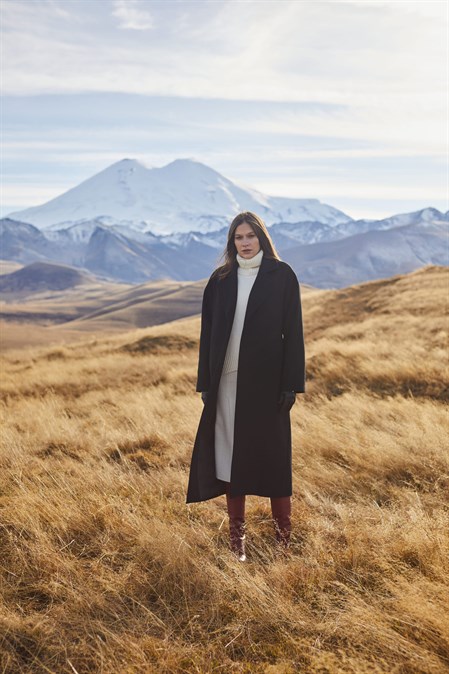 Пальто с поясом - фото 40016