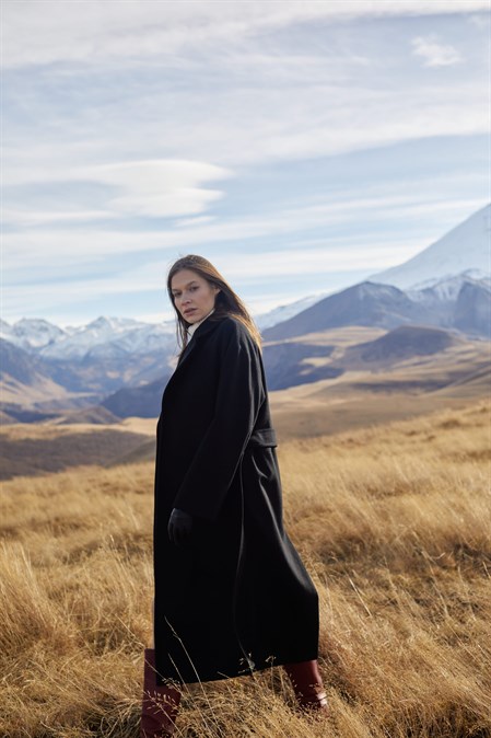 Пальто с поясом - фото 40019