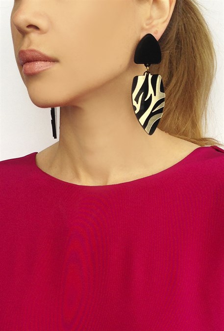 серьги малые зебра - фото 42992