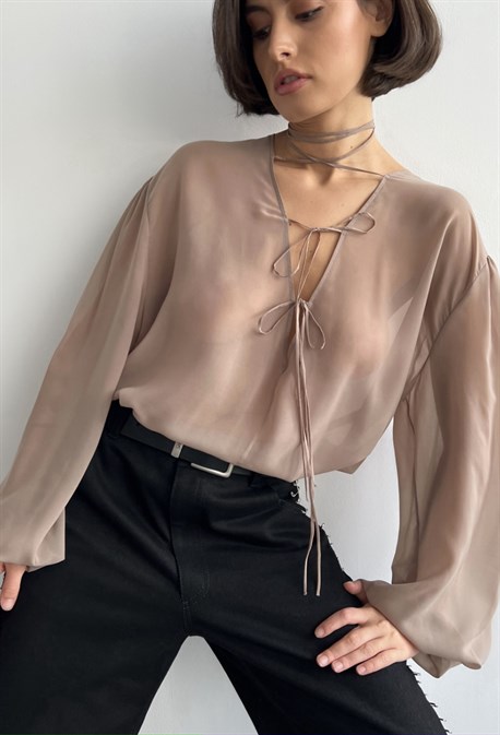 Блуза coffee whispers - фото 43036