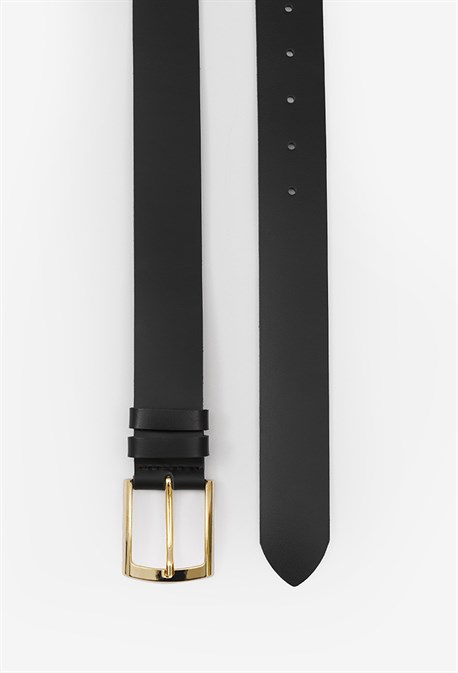 Ремень базовый пряжка золото - фото 44243