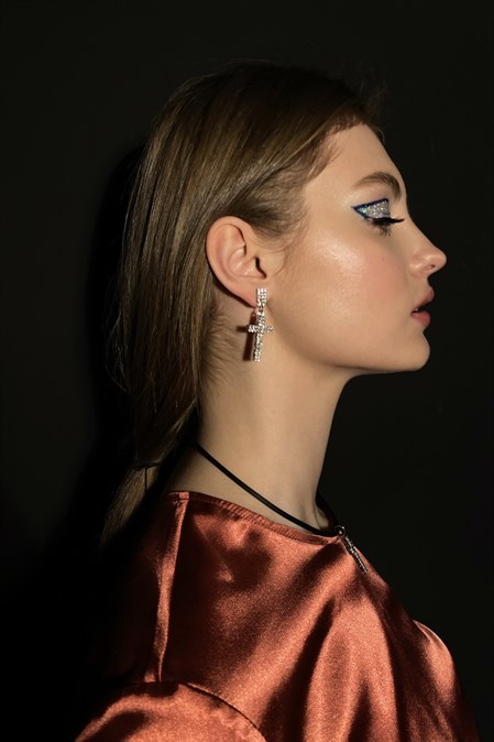 Серьги Crystal Крестики - фото 45832