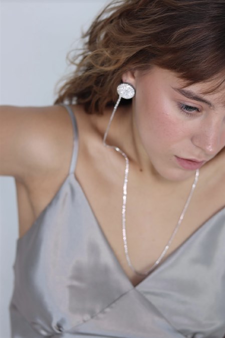 Серьги Crystal chain - фото 45834