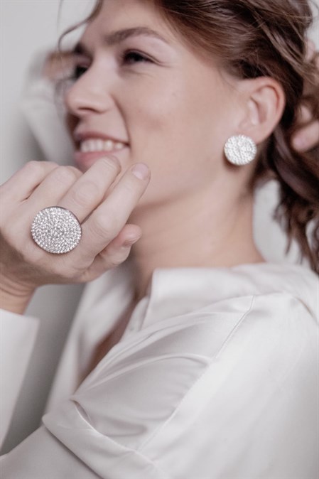 Серьги Crystal circle 23 - фото 45835