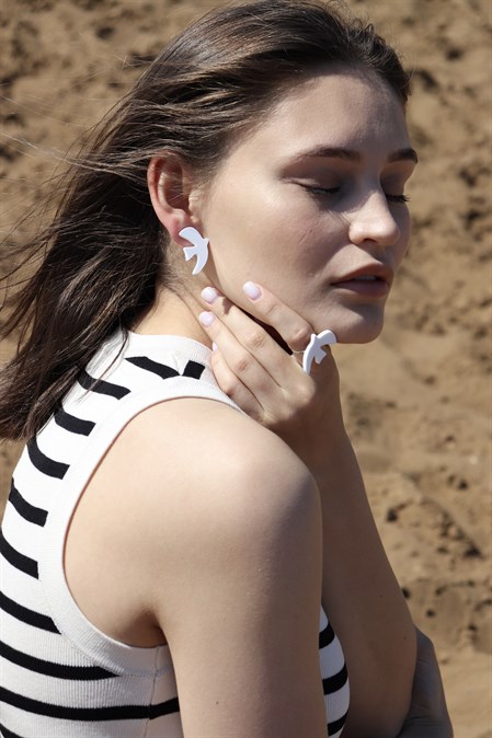 Серьги Minimalism Птички - фото 47503